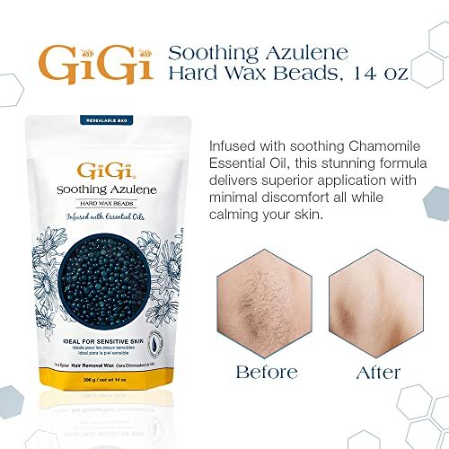 Gentle Hard Wax Beads for Sensitive Skin - Soothing Azulene Wax for Full Body & Face