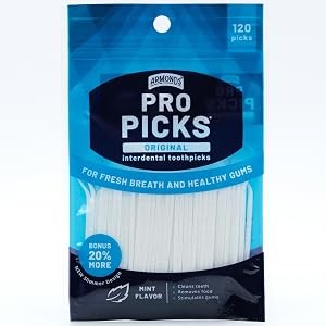 Disposable Dental Picks for Teeth Cleaning - Minty Fresh Plastic 6 Pack