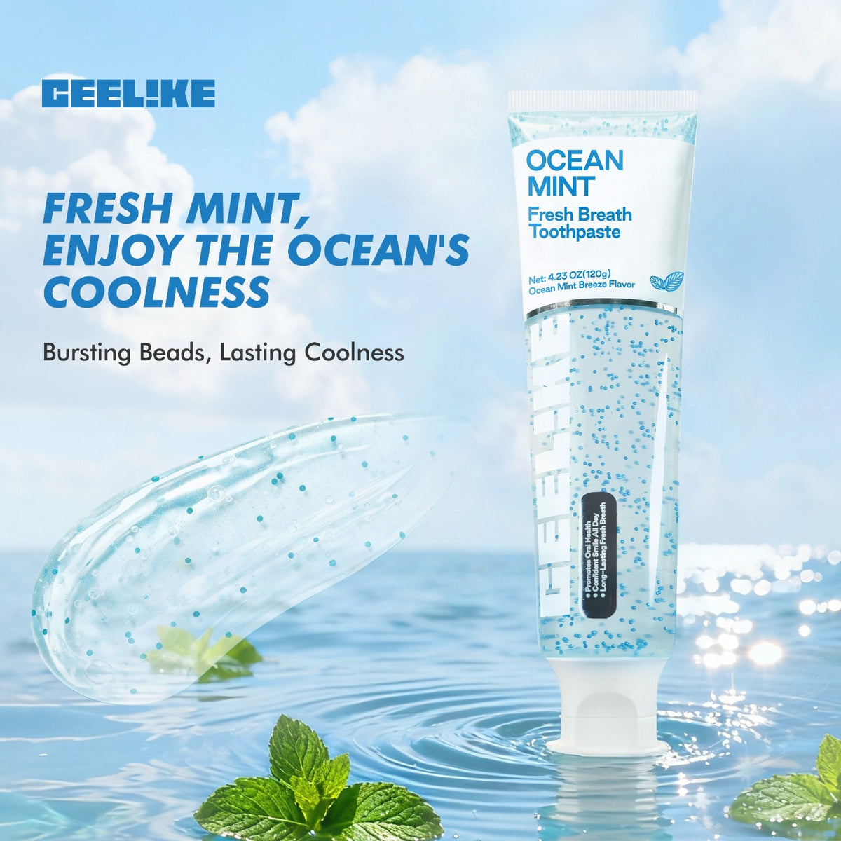 Fresh Breath Toothpaste with Ocean Mint Flavor - 130g Natural Oral Care
