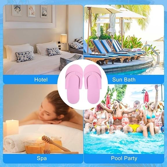 Disposable Pedicure Foam Slippers 24 Pairs Assorted Colors