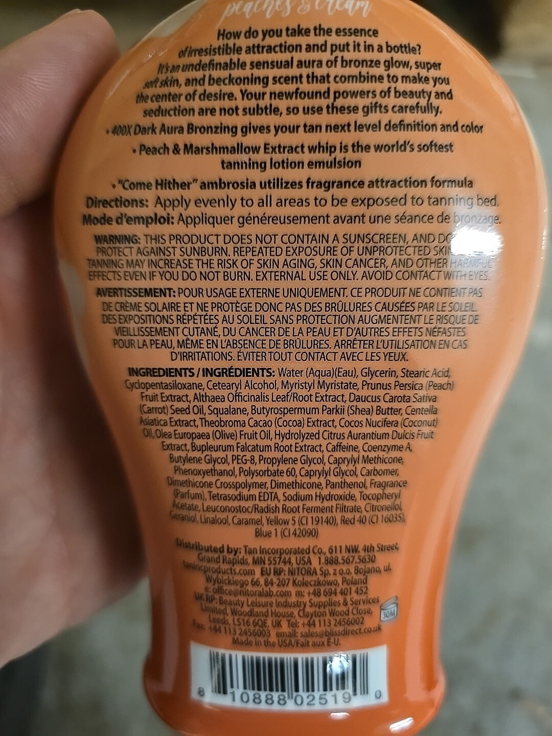 Brown Sugar Double Dark Black Chocolate Peaches & Cream Tanning Lotion 7.5oz