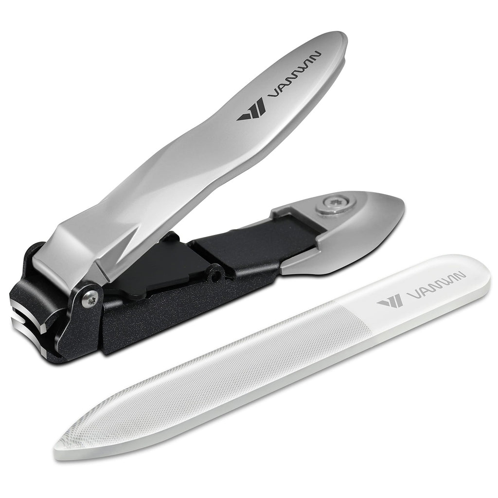 Nail Clippers with Catcher - Stainless Steel Fingernail and Toenail Trimmers