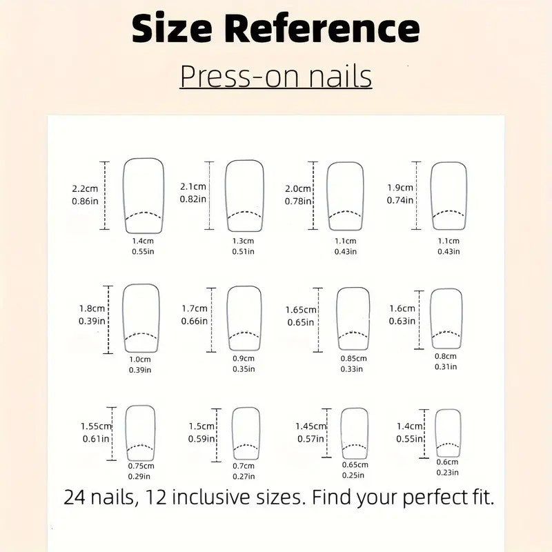 Assorted Press-On Nail Set - Reusable Full Cover False Nails for DIY Manicure