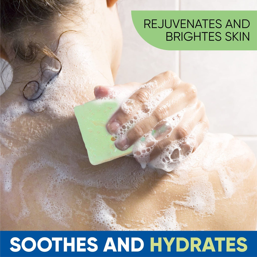 Exfoliating Soap Sponge with Cucumber & Melon for Face & Body - Long-lasting & Hydrating