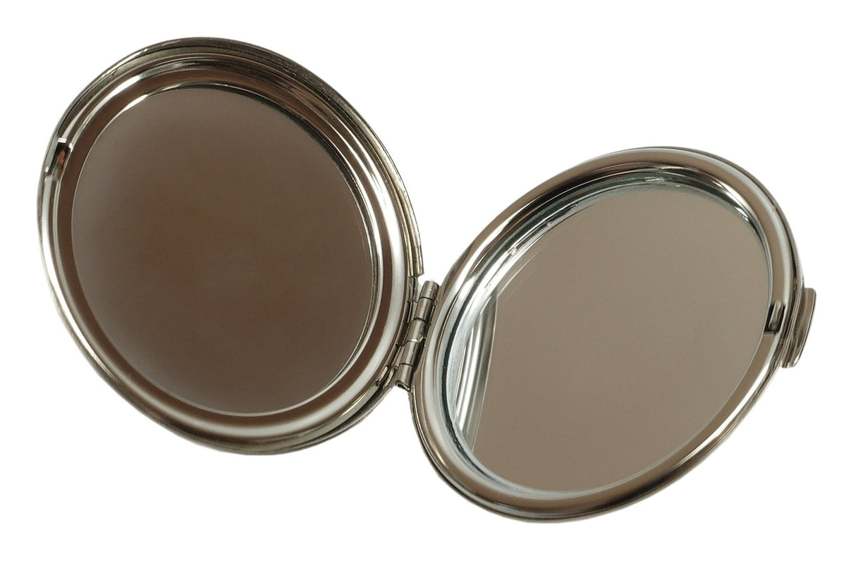 European Handmade Magnifying Mirror in Black Purse with High Heel Design