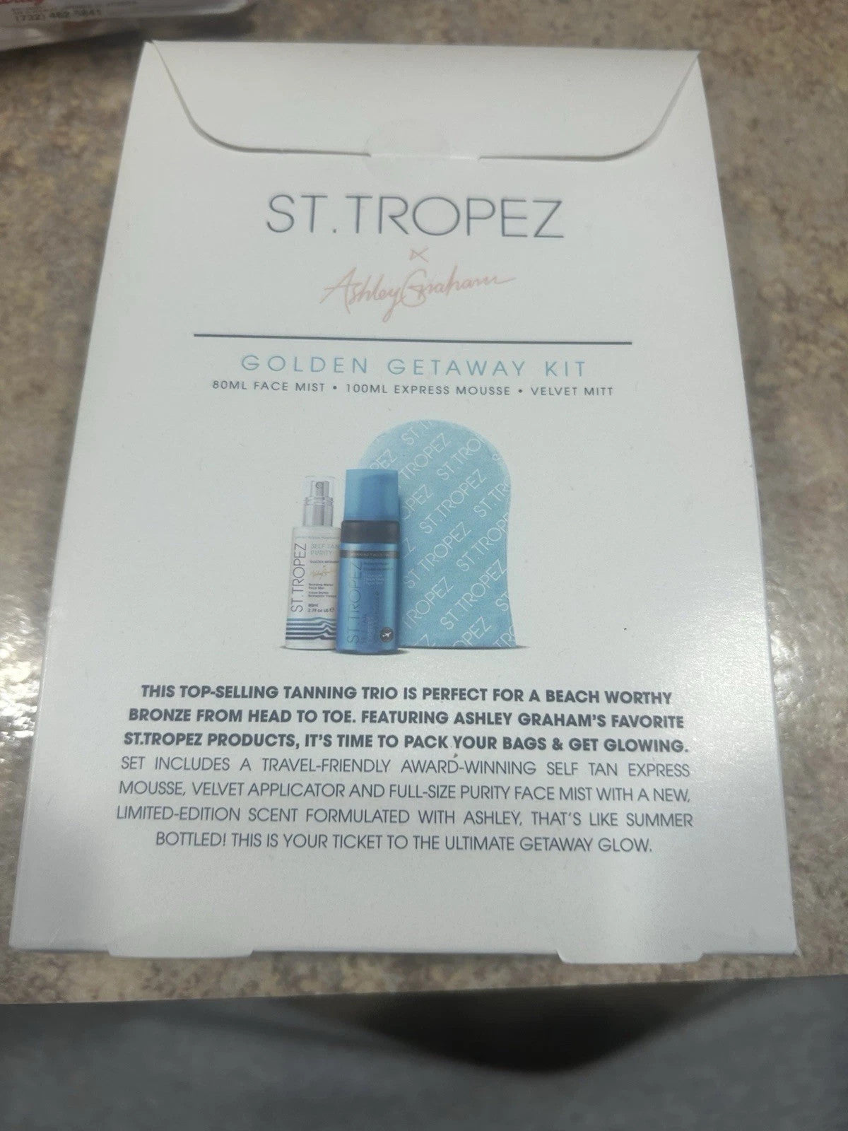 St. Tropez Golden Getaway Self Tanner Kit Face Mist Mousse Mitt