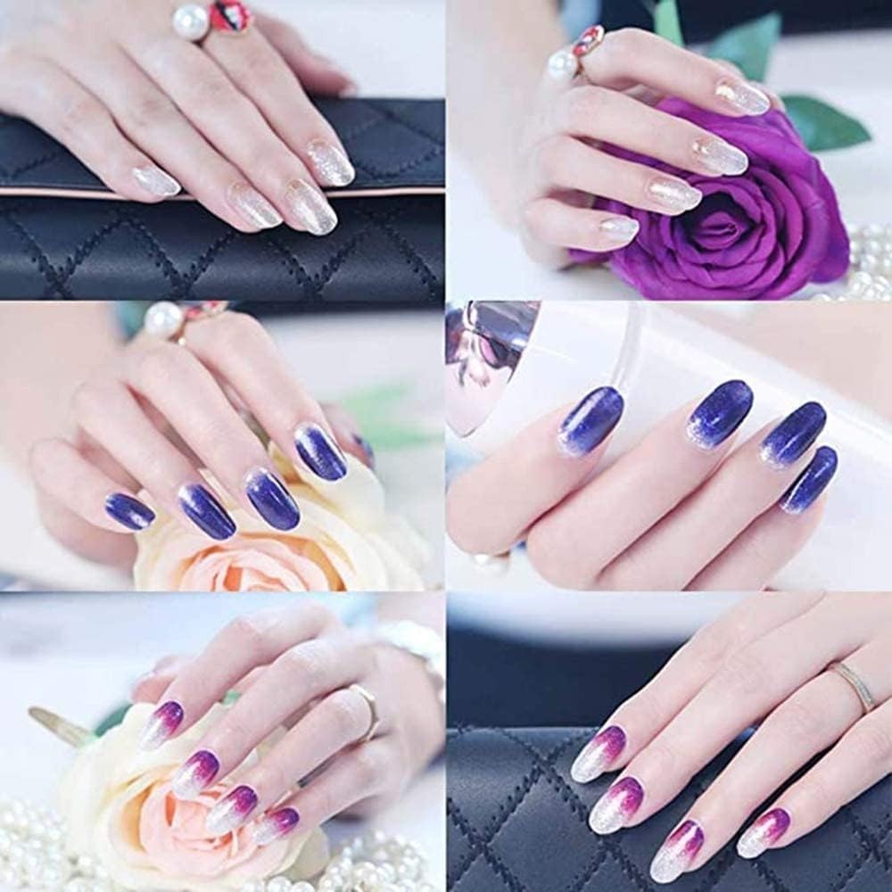 14 Sheets Glitter Gradient Nail Wraps Full Nail Art Stickers Gel Nails