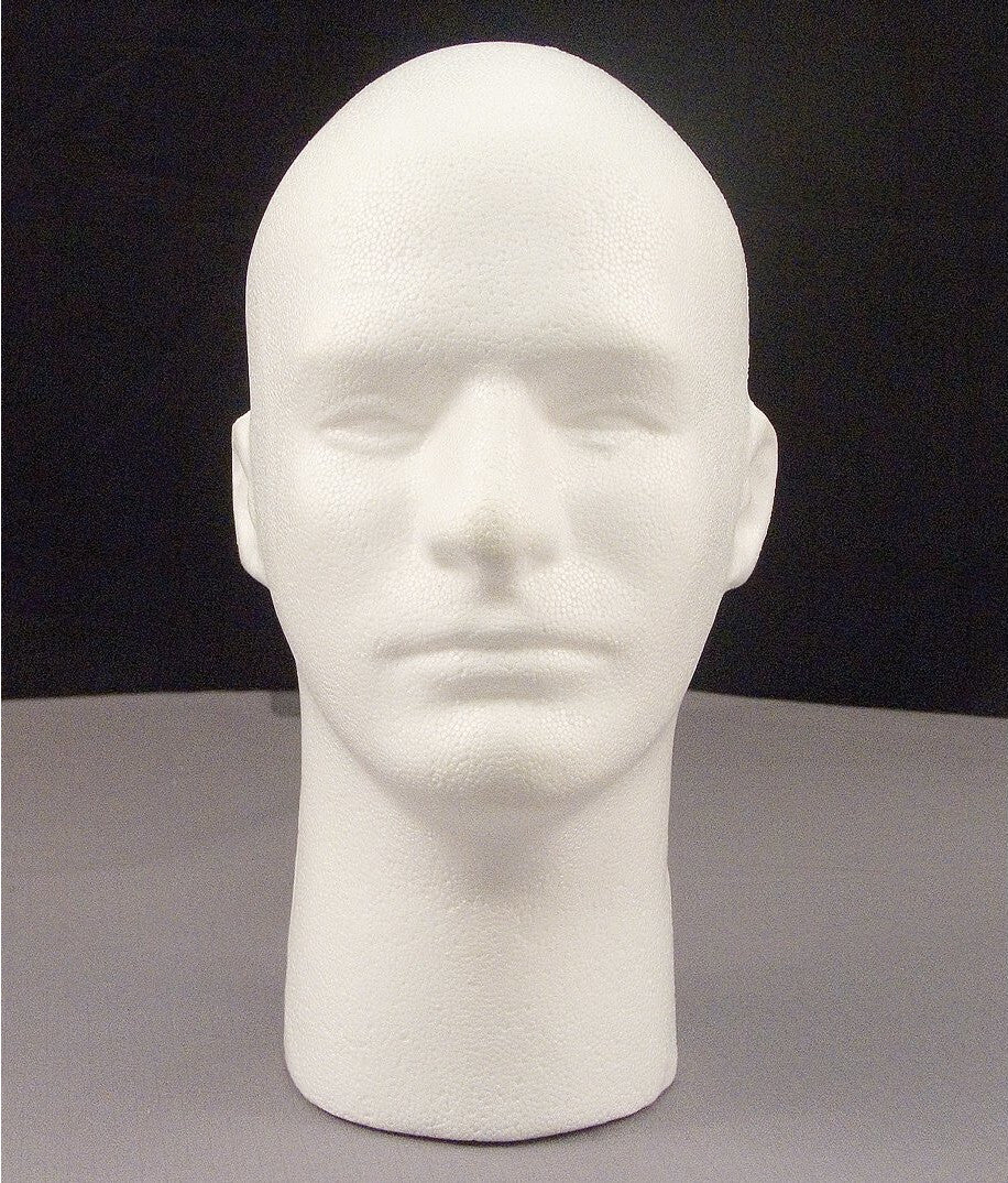 Male Foam Head Mannequin Bust Display Stand 11 Inch for Wigs Sunglasses Hats