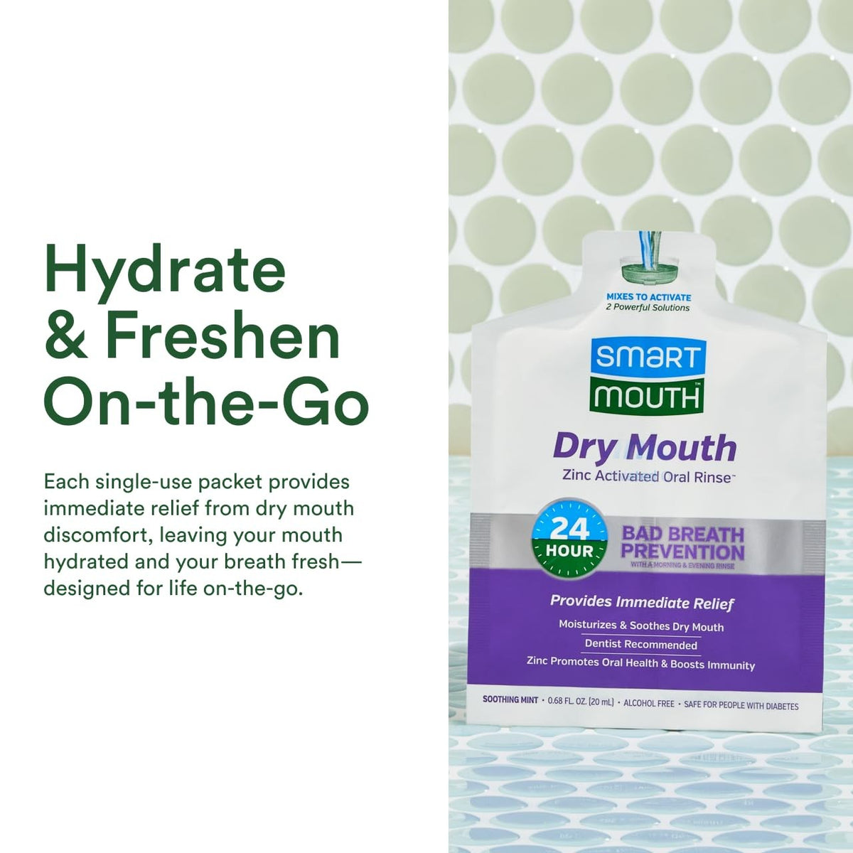 Travel Mouthwash Pack for Dry Mouth Relief - Moisturizing Oral Care