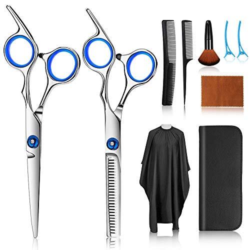 Professional Hair Cutting Scissors Kit - 10 Piece Barber & Styling Shears