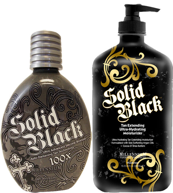 Black Tanning Lotion & Extender Set - Hydrating Moisturizer for Long-Lasting Tan