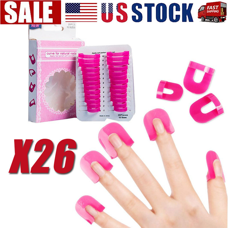 Reusable U-Shape Nail Polish Protectors & Stencils Set for DIY Manicures