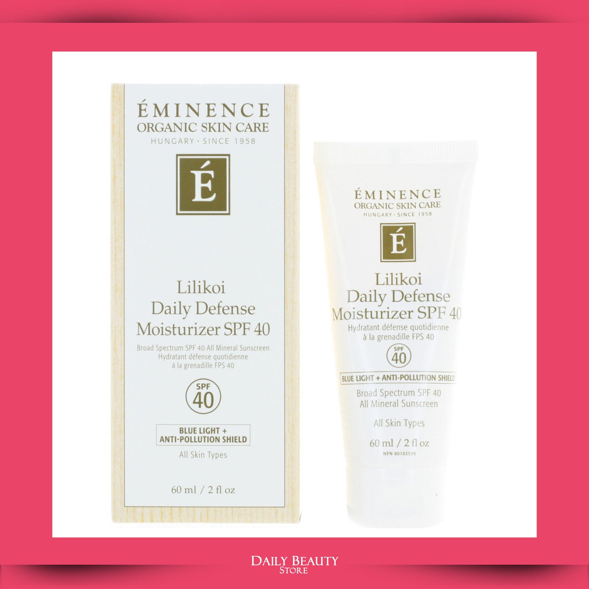 Eminence Lilikoi Daily Defense SPF40 Moisturizer - 60ml All-In-One Sun & Blue Light Protection