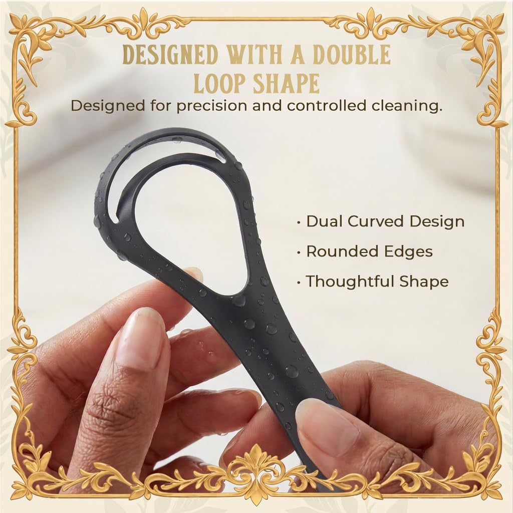 Stainless Steel Tongue Scraper with Cases - 2 Pack, Oral Hygiene Tool