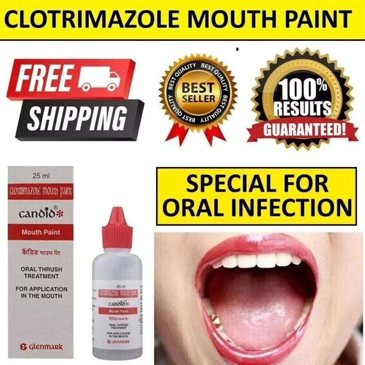 Candid Mouth Paint for Oral Thrush Treatment - 25ml Oral Care Solution