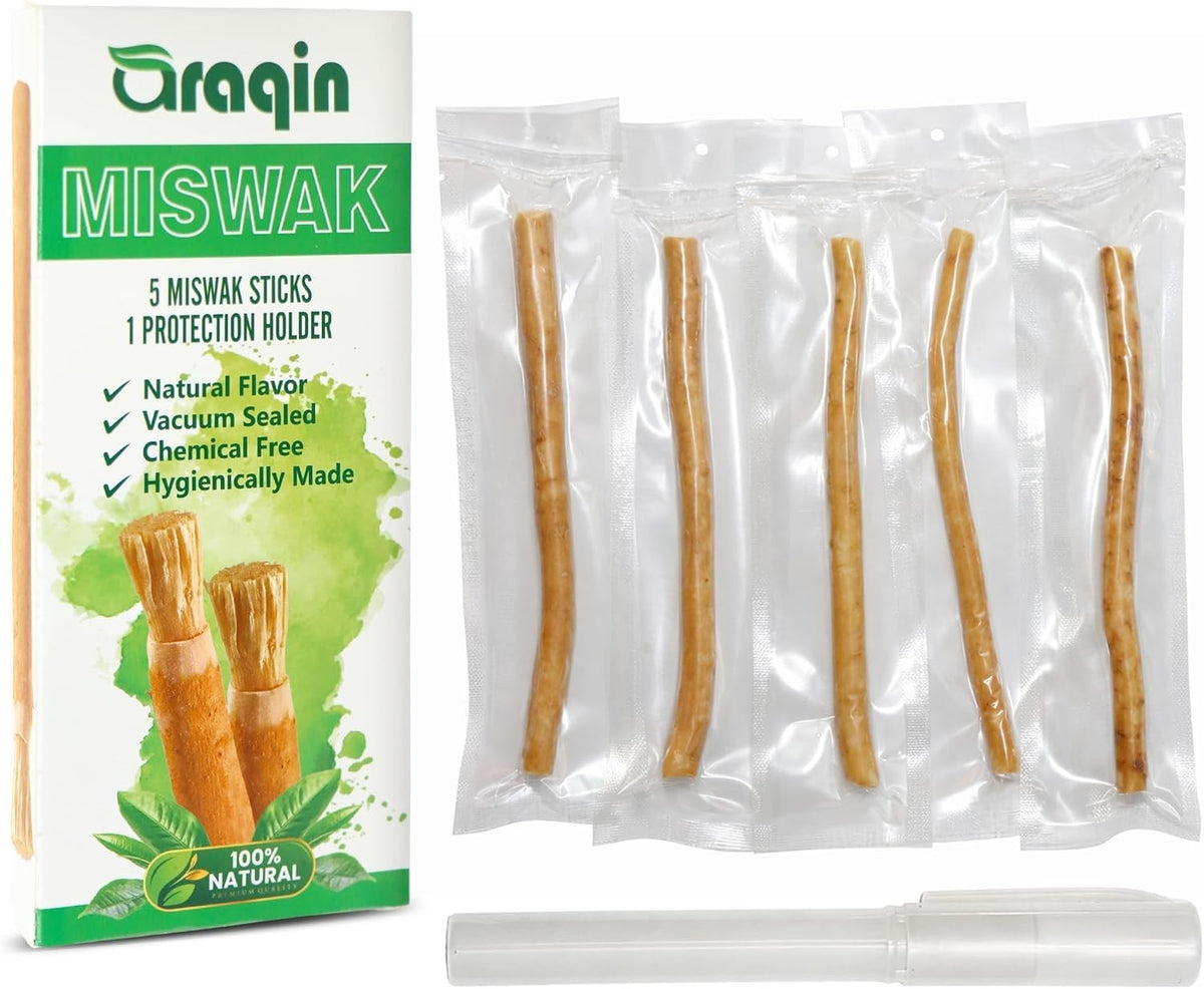 Natural Miswak Teeth Sticks Pack with Holder - Eco-Friendly Oral Care