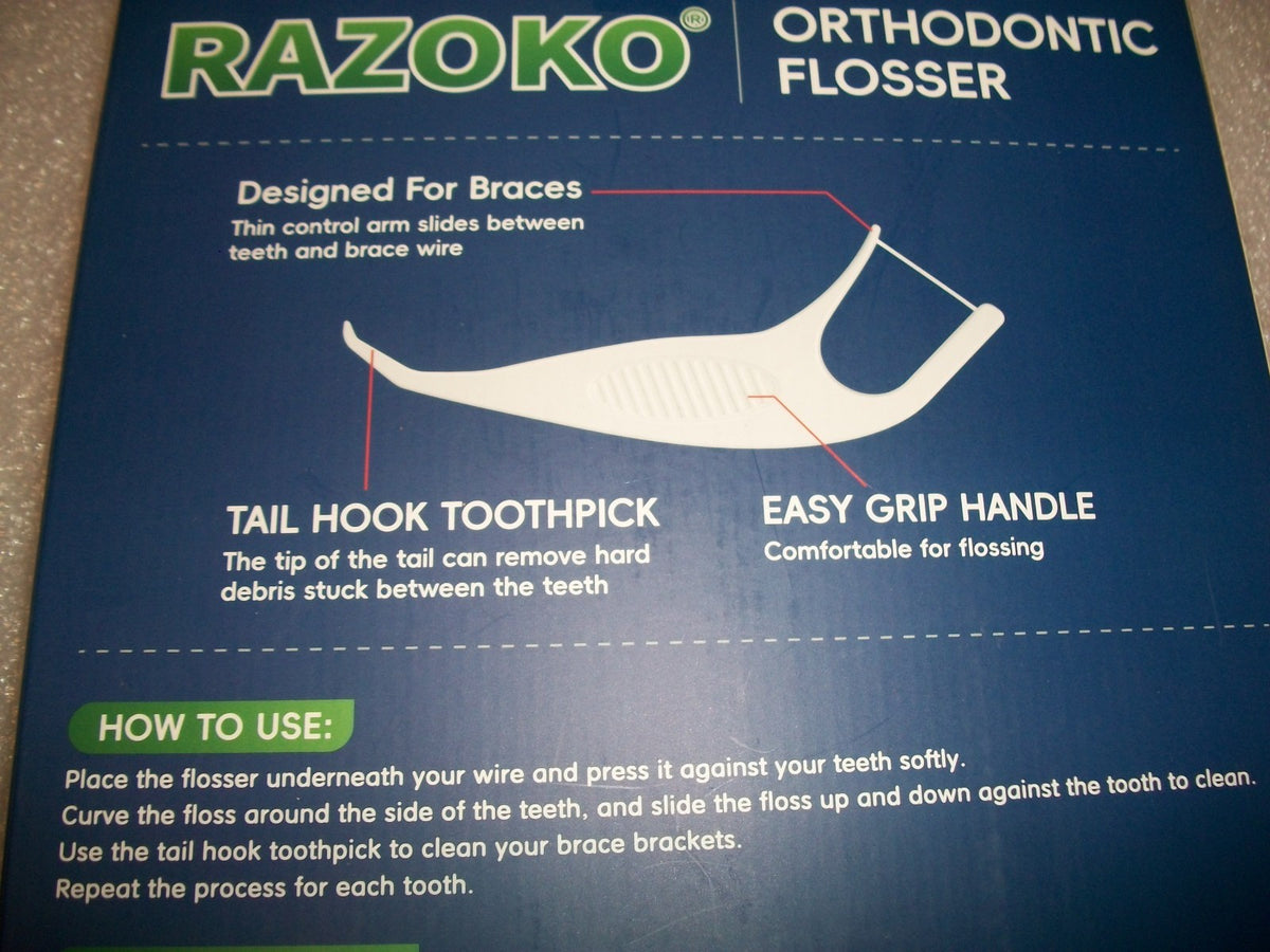 Orthodontic Flossers for Braces 180 Count - Easy Cleaning Thin Control Arm