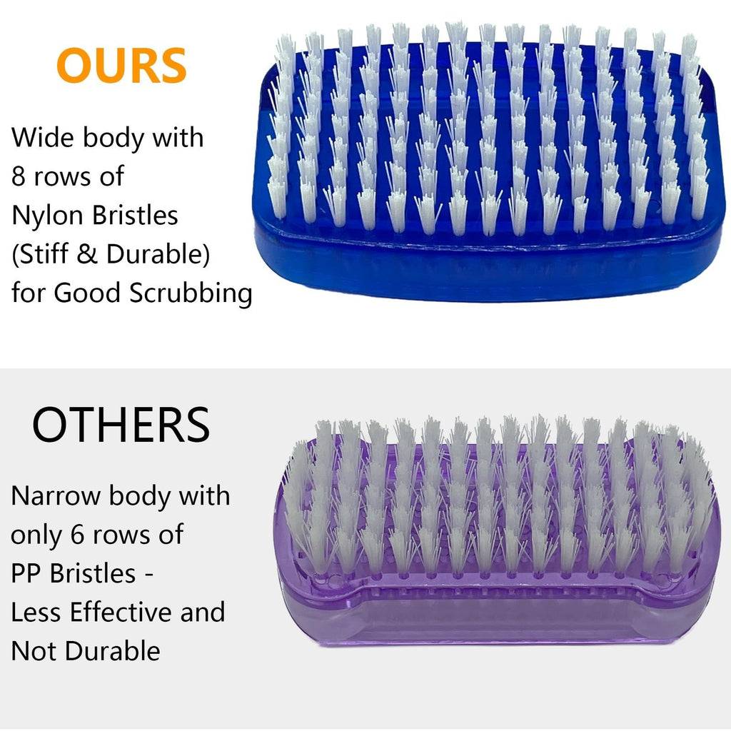 Dual-Sided Nail Brush Set - Soft and Stiff Bristle Cleaning Tools for Hands and Nails