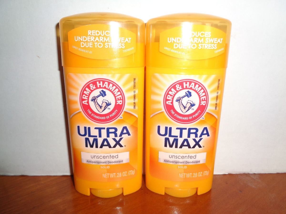 Arm & Hammer Ultramax Unscented Antiperspirant Deodorant 2 Pack - 2.6oz Each