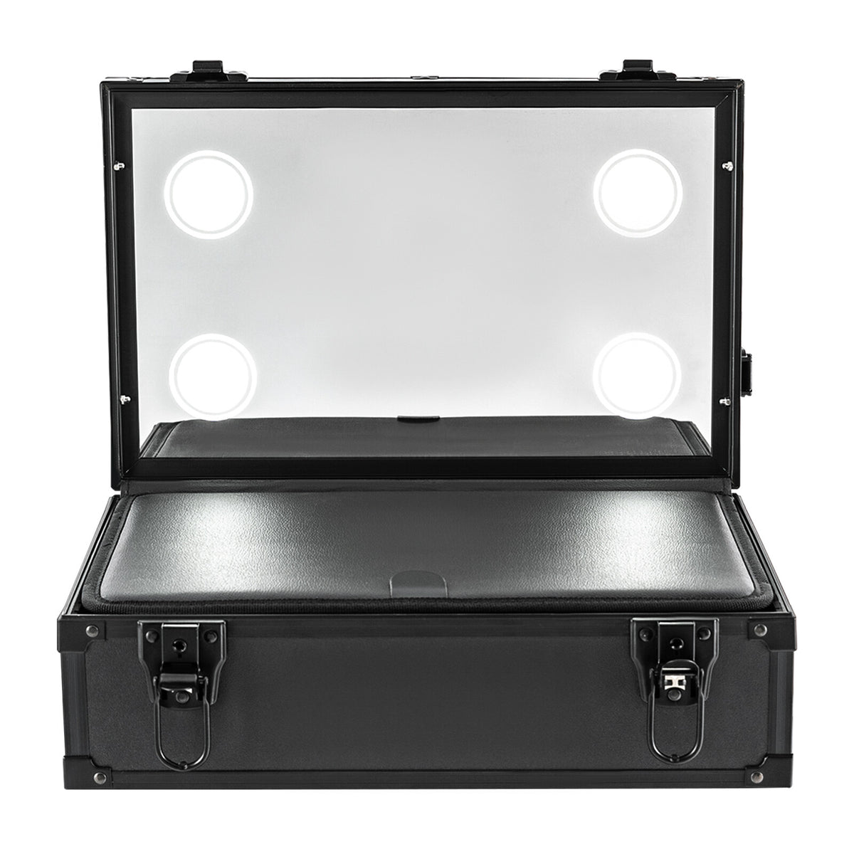 Professional Rolling Makeup Case with LED Lights and Multiple Tiers
