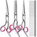 Dog Grooming Kit 4-Piece Stainless Steel Professional Grooming Scissors Set Pink
