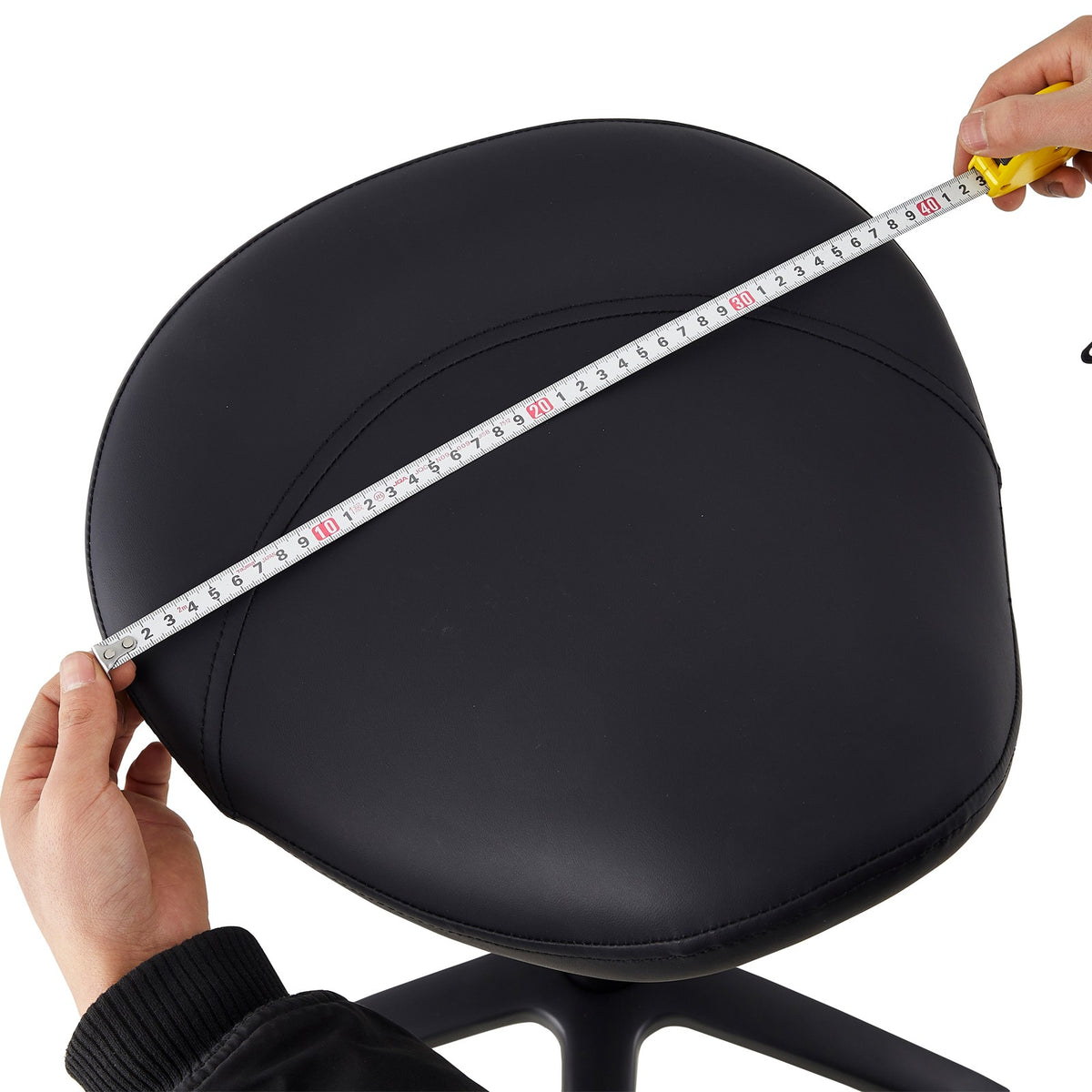 Black Hydraulic Salon Saddle Stool with 360° Swivel for Hair & Tattoo Chairs