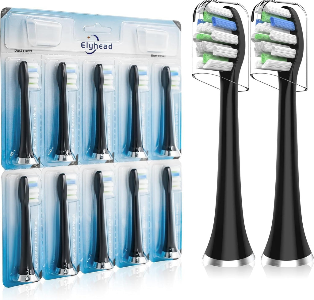 Electric Toothbrush Replacement Heads 10-Pack for AquaSonic Series - Medium Bristles