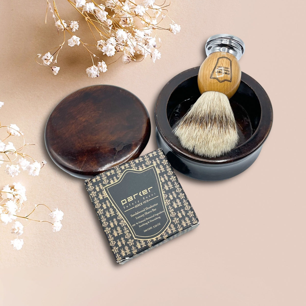 Premium Sandalwood & Shea Butter Shaving Soap 100g - Rich Lather, Gentle Skin Care