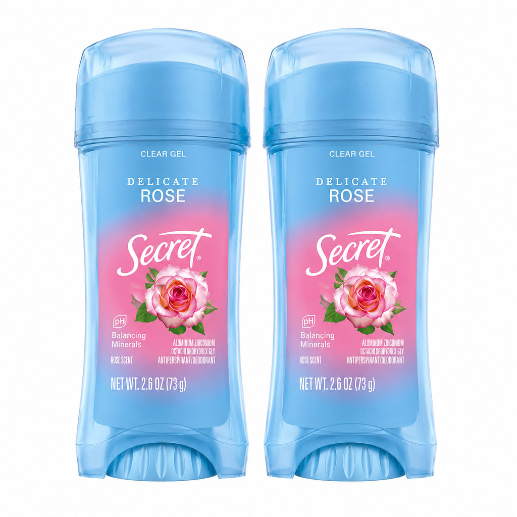 Secret Delicate Rose Clear Gel Antiperspirant Deodorant 72HR Protection 2 Pack