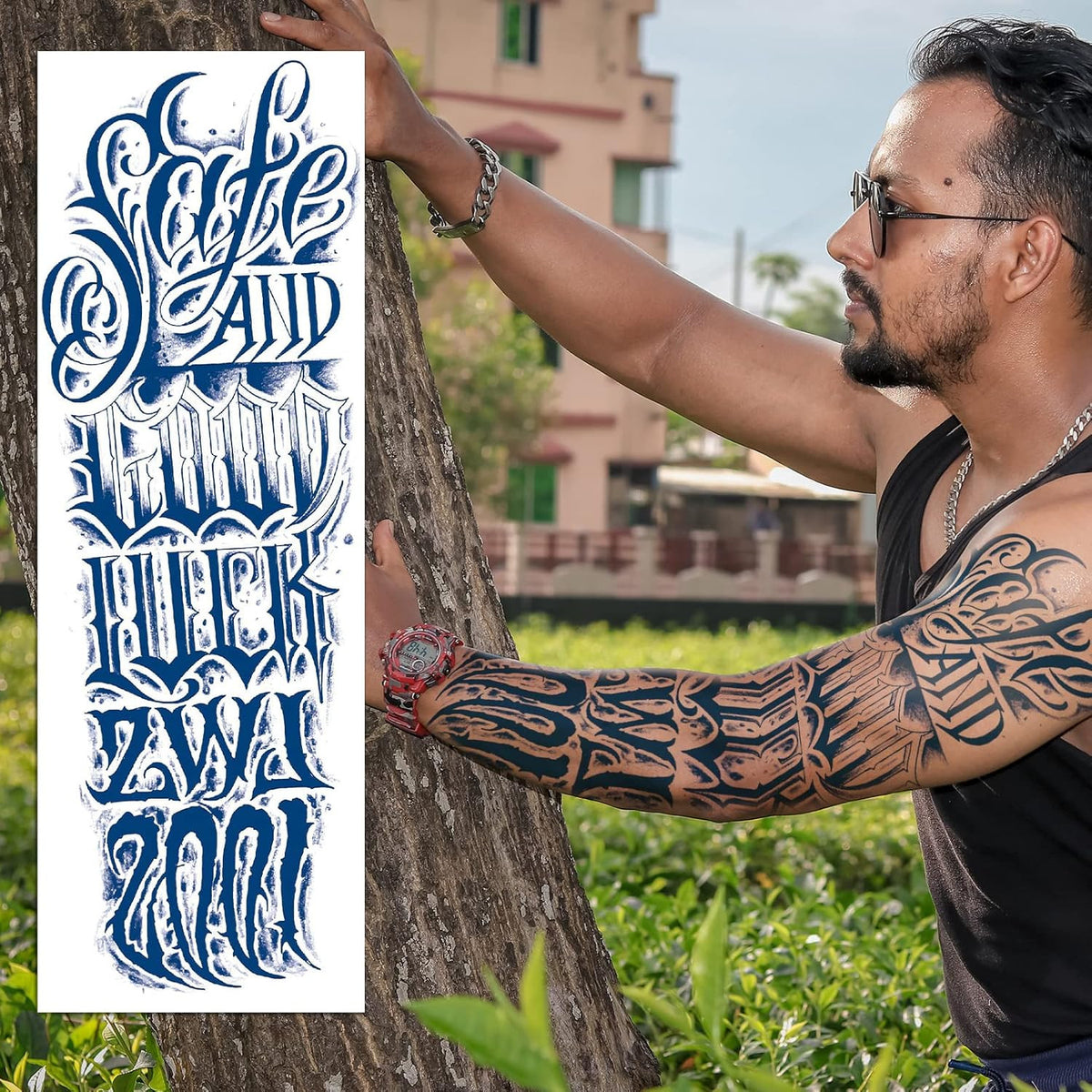 Semi-Permanent Full Arm Tattoo Sleeves for Men and Women - Realistic Fake Temporary Tattoos
