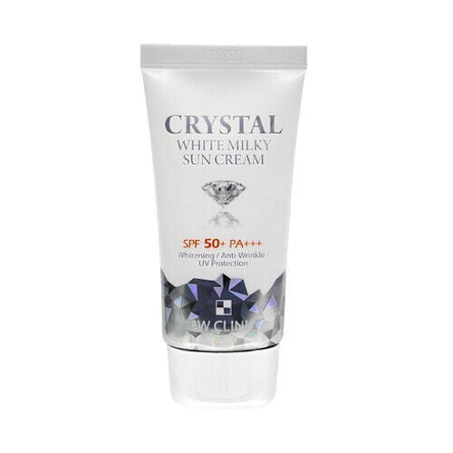 3W Clinic Crystal White Milky Sun Cream Block Screen - No White Cast, UV Protection