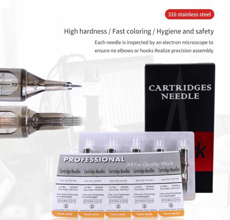 Tattoo Cartridge Needles 20pcs Round Liner Shader Set RL RS RM M1 — Sterilized