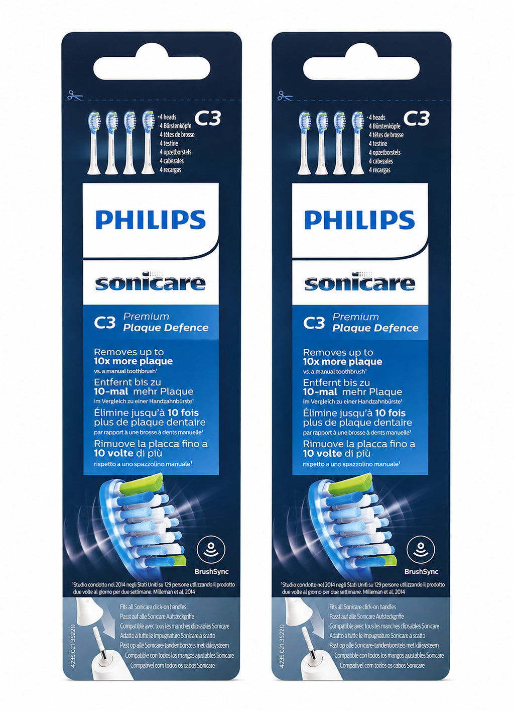 8 Pack Philips Sonicare HX9044/17 DiamondClean Replacement Brush Heads - White