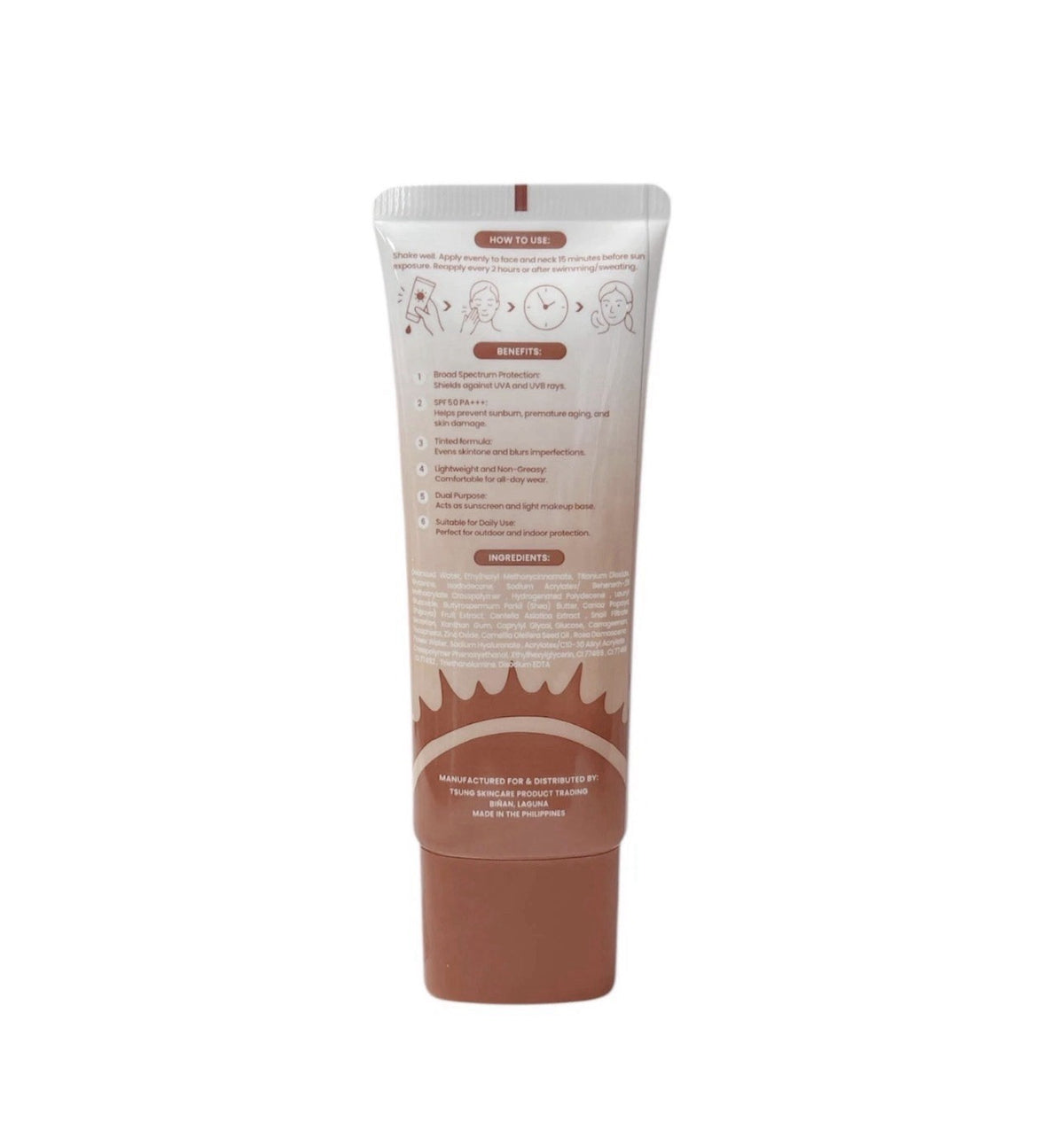 SPF 50 PA+++ Tinted Sunscreen for Face - Broad Spectrum, Moisturizing, 50g