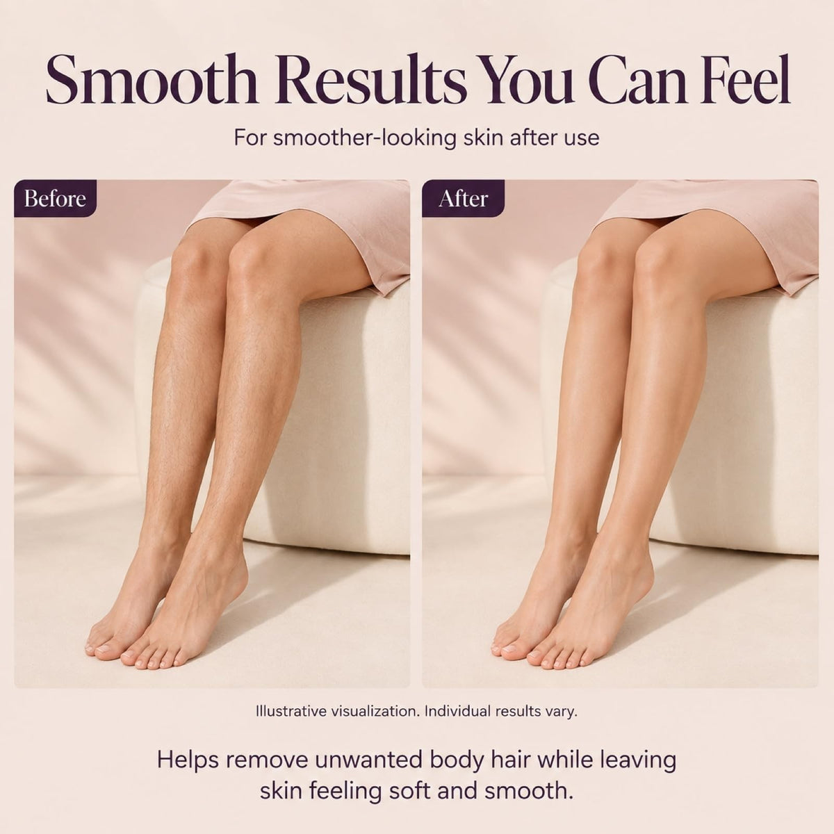 Painless Hair Removal Cream for Women - Fast 5-10 Min Body Depilatory for Legs & Bikini