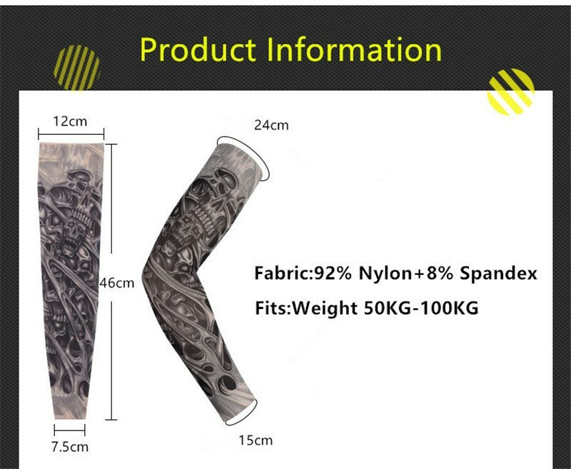 5 Pcs Tattoo Cooling Arm Sleeves UV Sun Protection for Outdoor Sports
