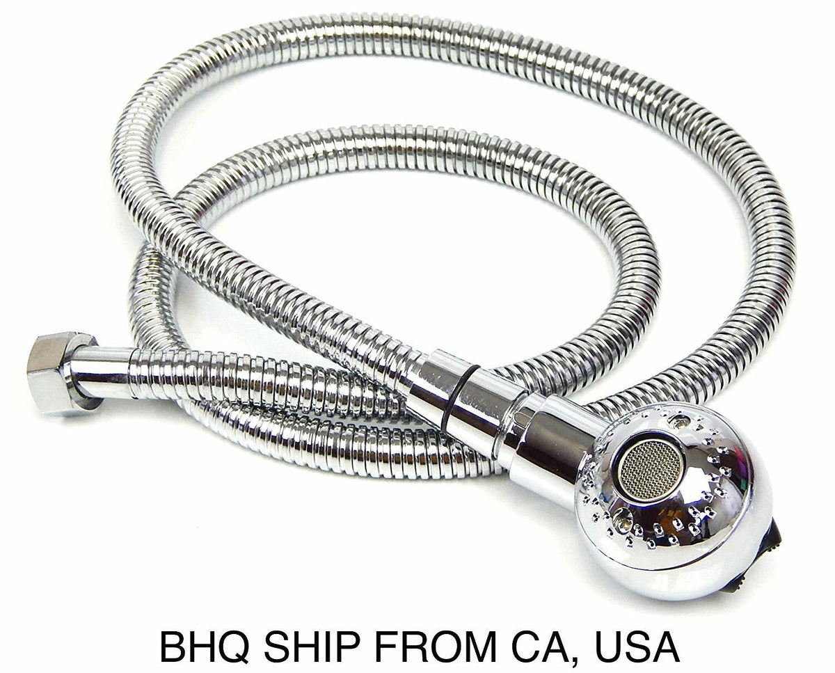 Salon Shampoo Bowl Sprayer Hose Chrome 46 Inch Water Connector