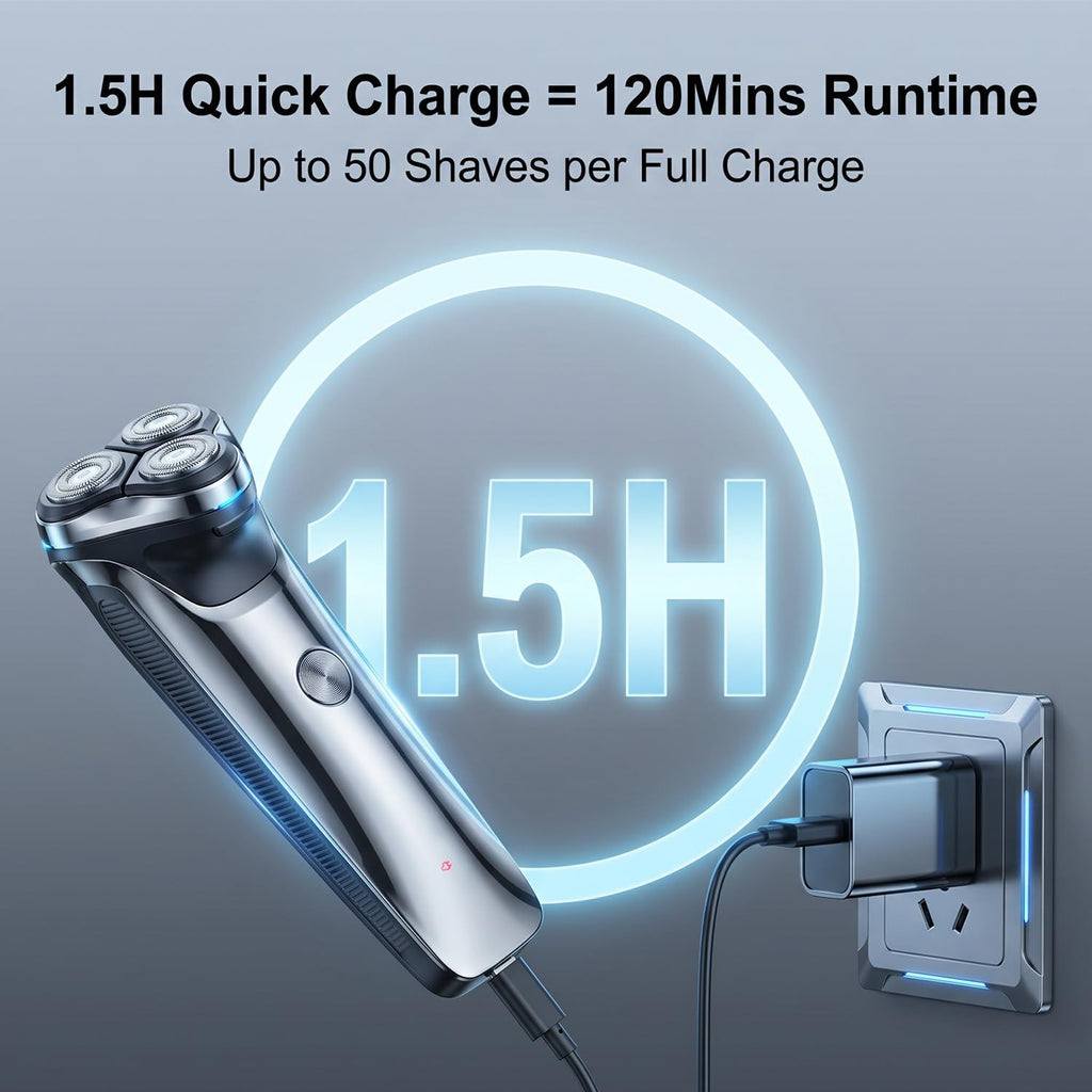 Men's Electric Razor Wet & Dry Shaver with Pop-up Trimmer - USB Rechargeable