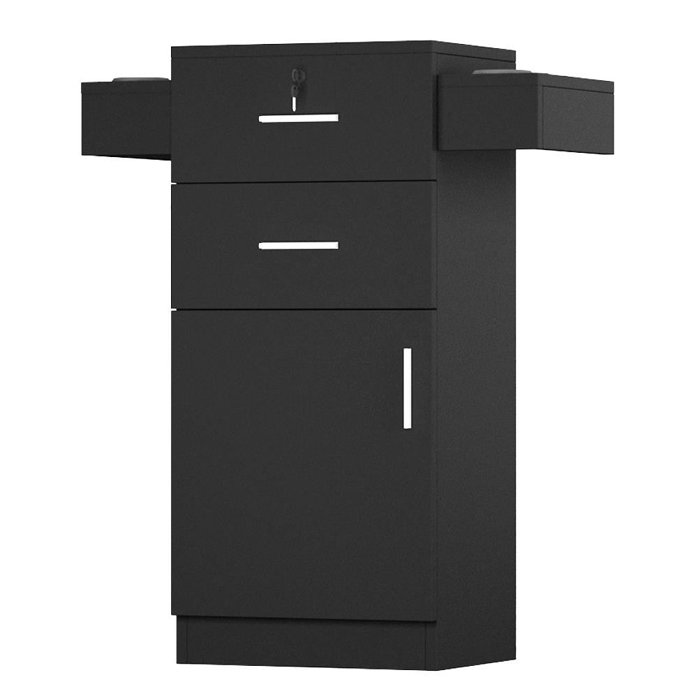 Salon Station Beauty Storage Cabinet with Lockable Drawers & Tool Holders