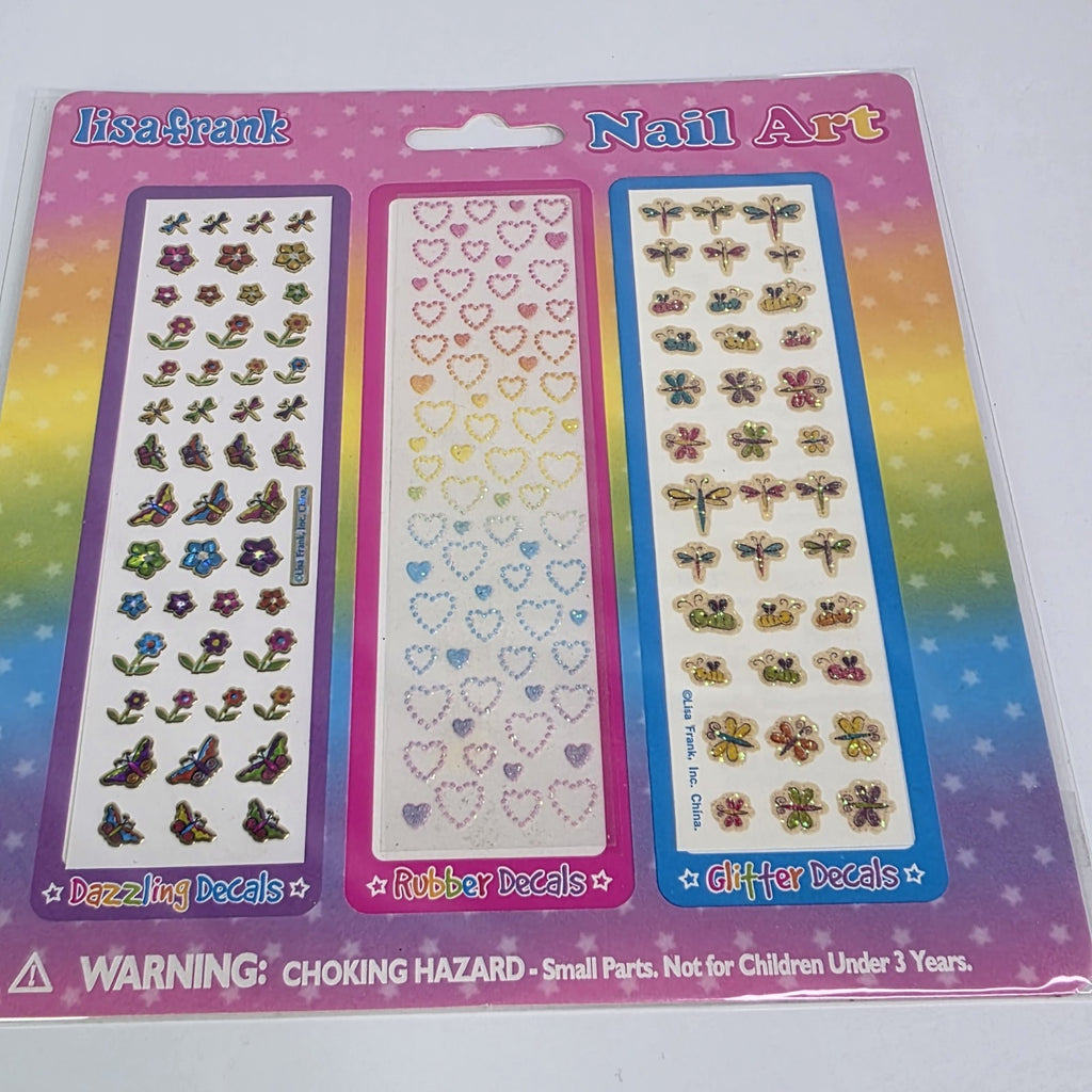 Lot of 4 Lisa Frank Nail Art Stickers - Colorful Nail Decals for Creative Manicures