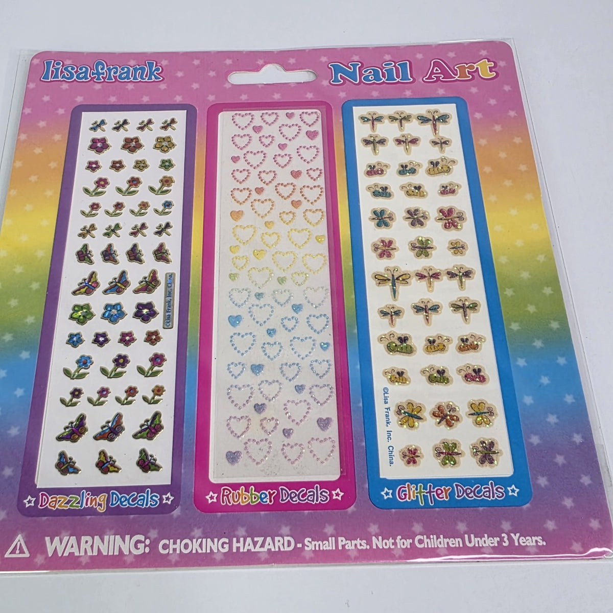 Lot of 4 Lisa Frank Nail Art Stickers - Colorful Nail Decals for Creative Manicures