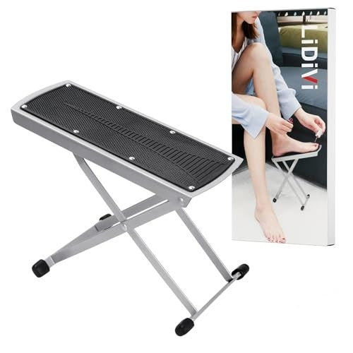 Adjustable Pedicure Foot Stand with Toe Separator - Foldable, Non-Slip Black