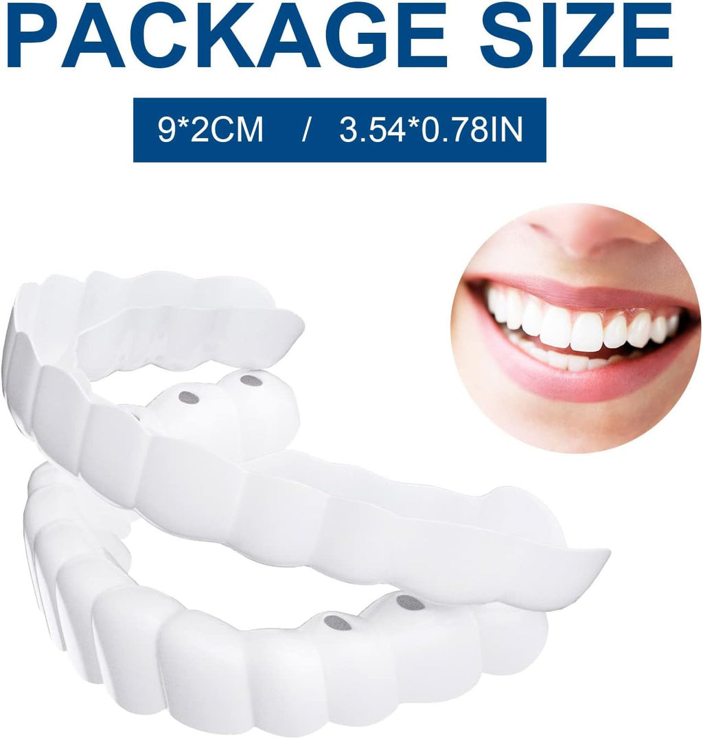2 Pairs Veneers Snap in Teeth - Comfort Fit Whitening Denture