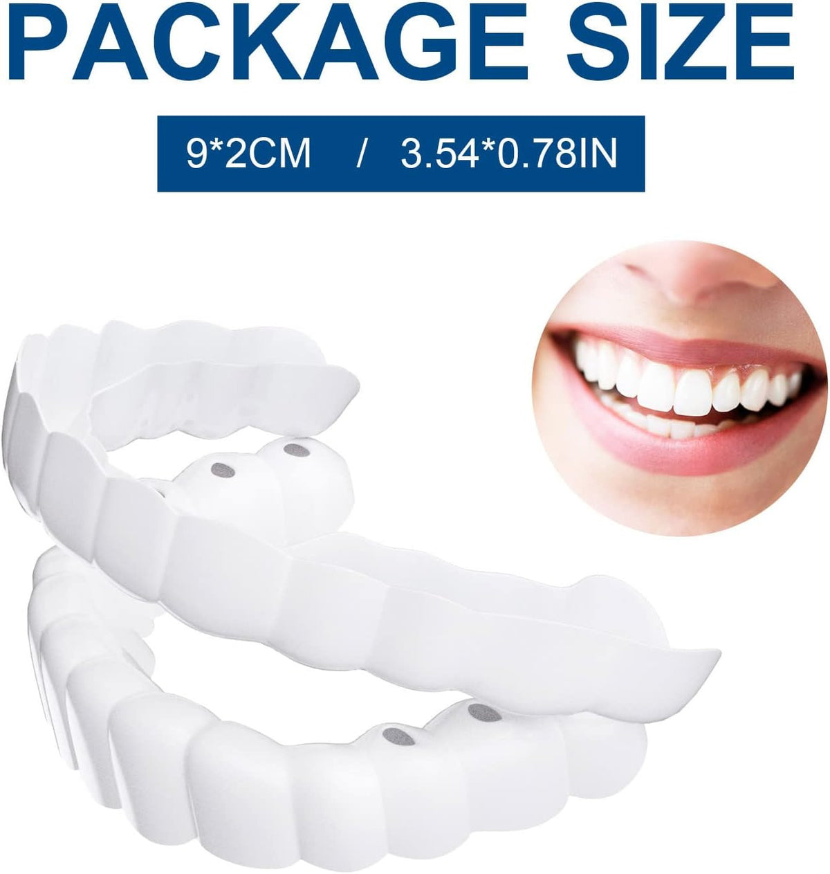 2 Pairs Veneers Snap in Teeth - Comfort Fit Whitening Denture