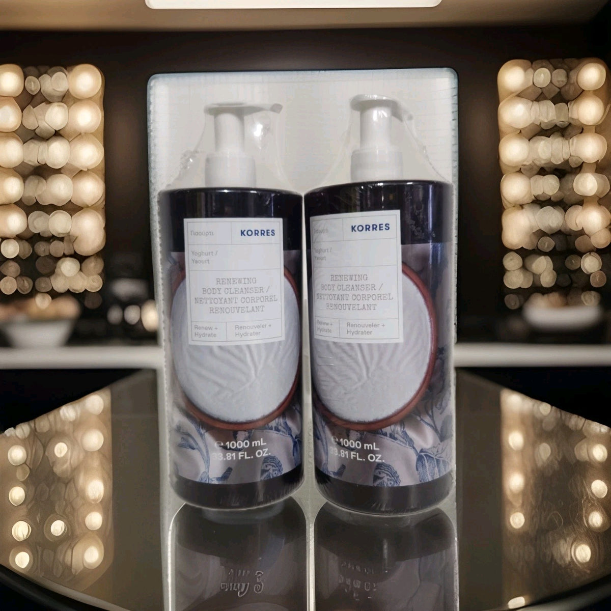 Korres Yogurt Body Cleanser Duo - Moisturizing 1L Shower Gel for Soft Skin