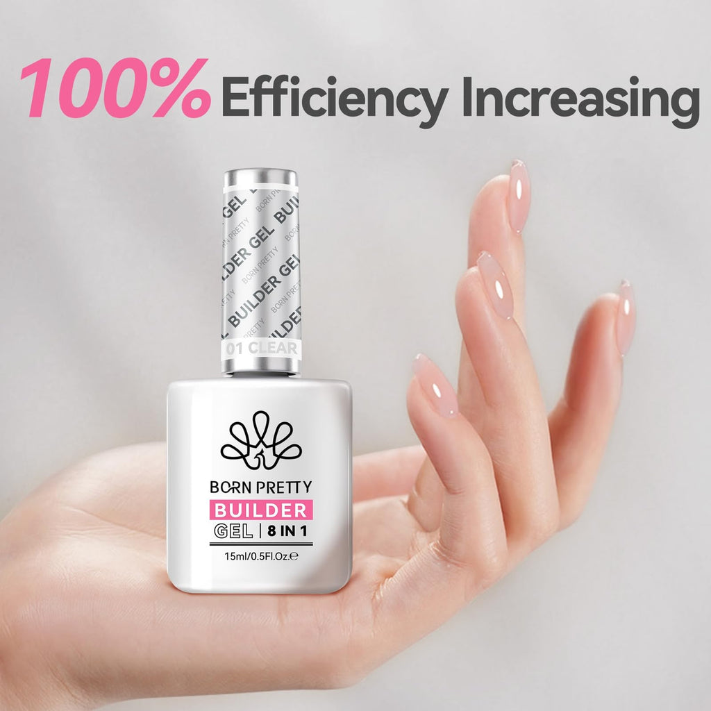8-in-1 Clear Nail Builder Gel for Strengthening, Lengthening & Adhesion