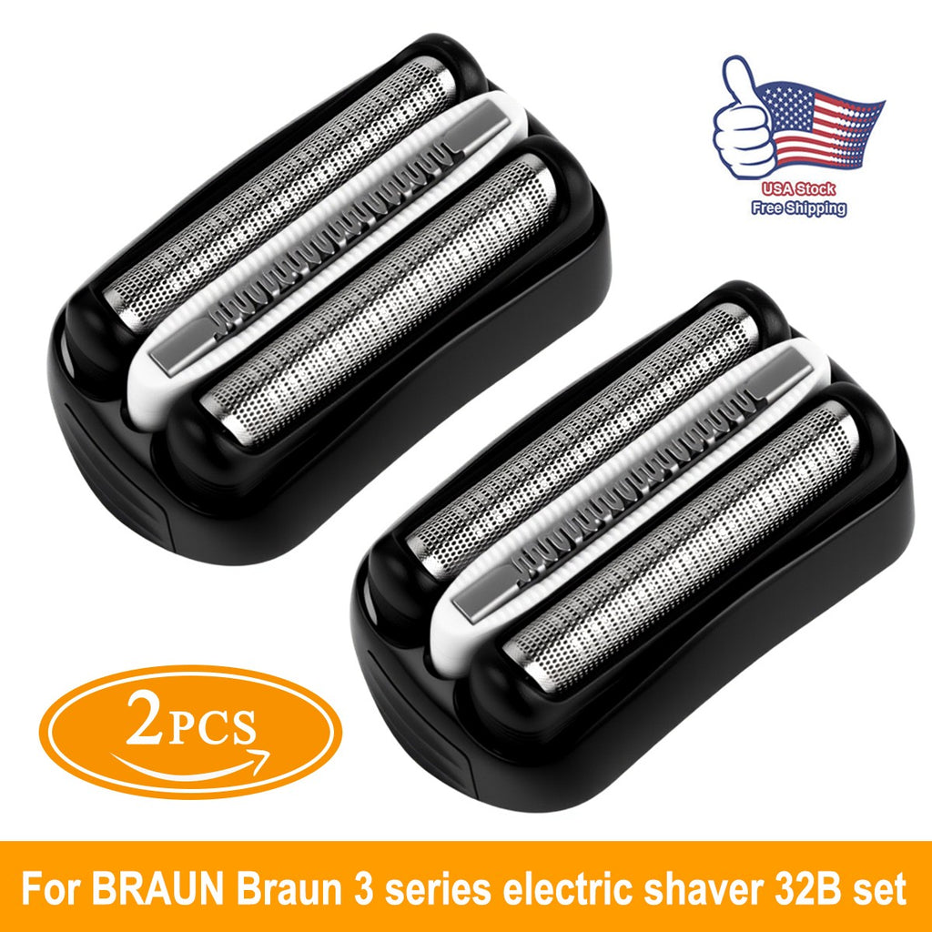 2pcs Shaver Foil & Cutter Head Replacement Set for Braun 3 Series 32B Electric Razor