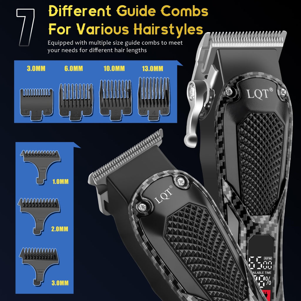 Rechargeable Cordless Hair Clipper & Beard Trimmer Kit with LED Display