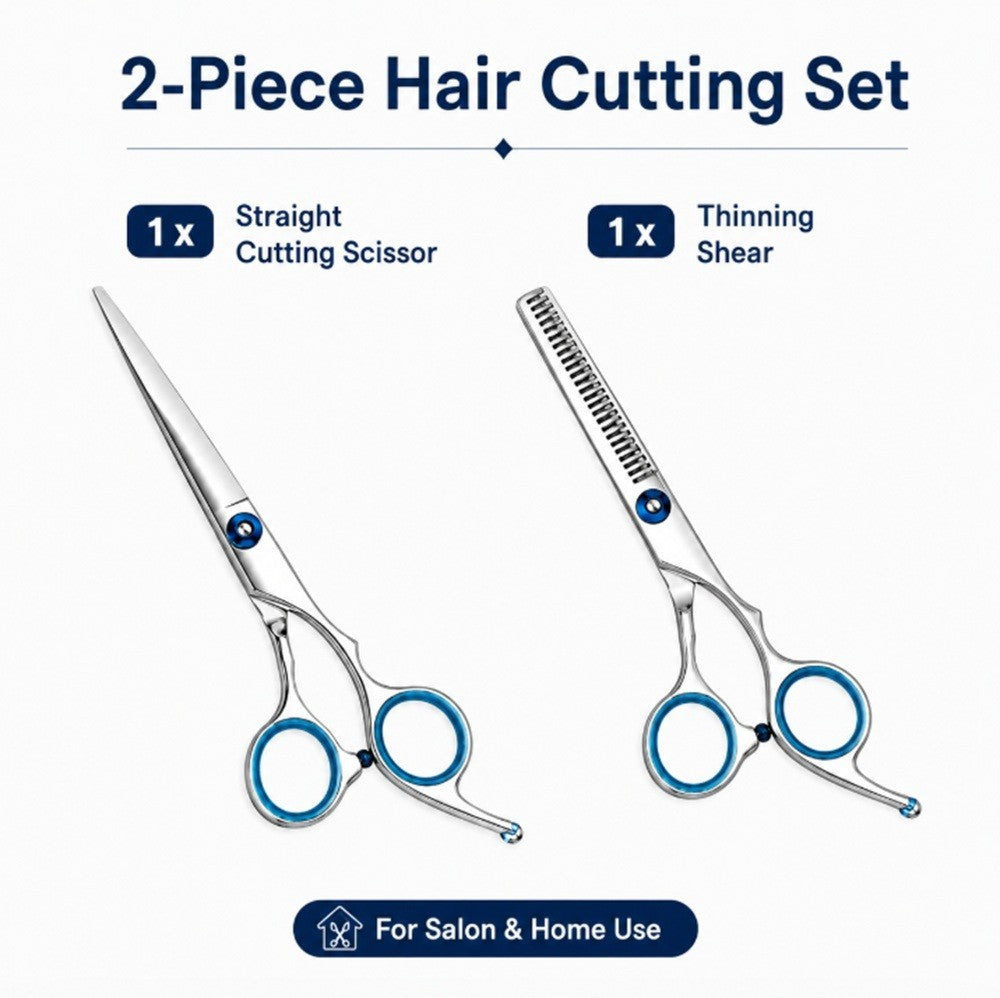 Hair Cutting & Thinning Shears Set for Barber and Salon Use - Professional Hairdressing Kit