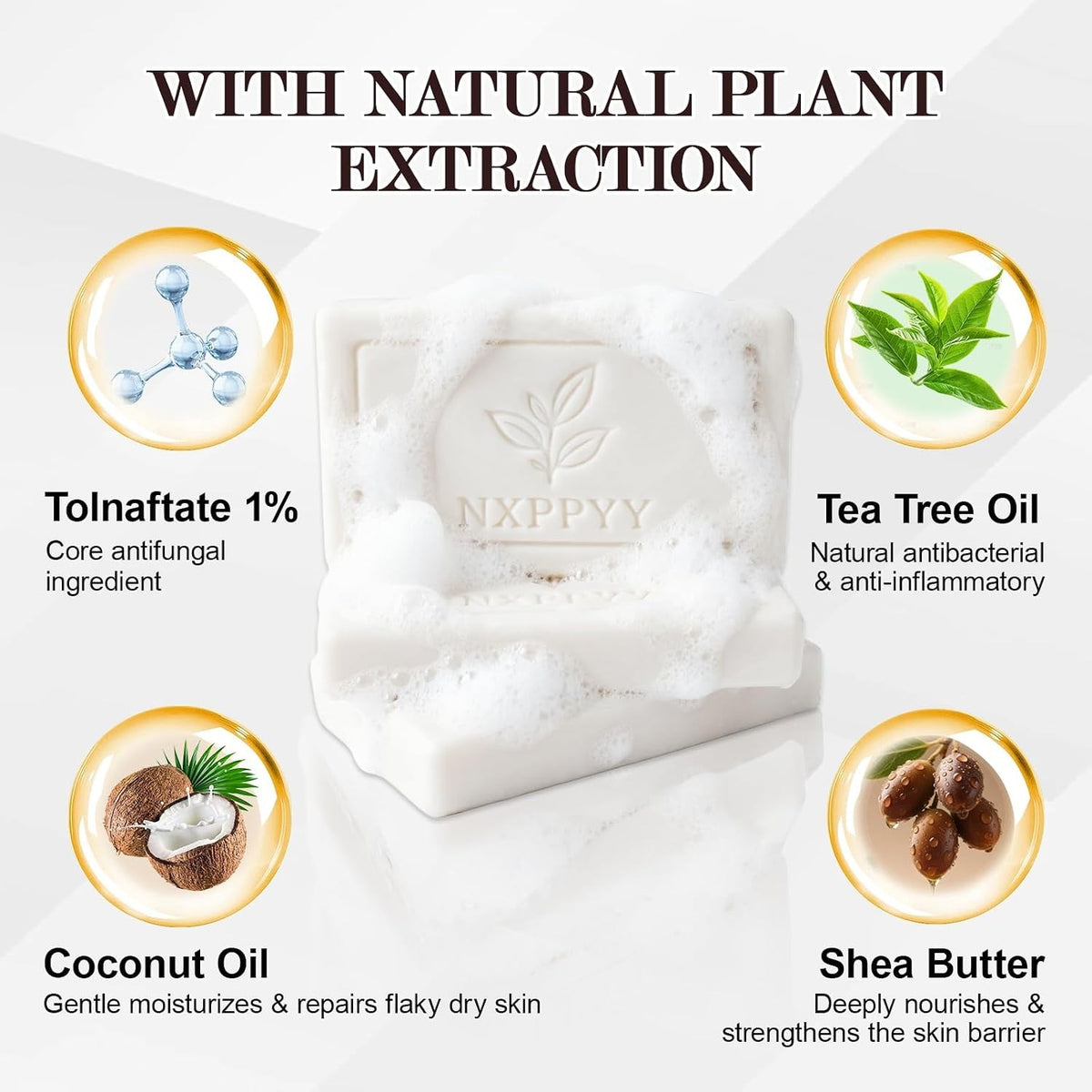 Antifungal & Antibacterial Tea Tree Eucalyptus Soap 3-Pack for Skin Relief